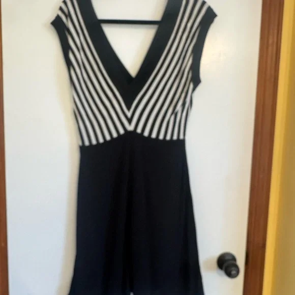 Sandro Paris Striped Knit Dress Viscose Sleeveless Size 2 - Picture 6 of 8